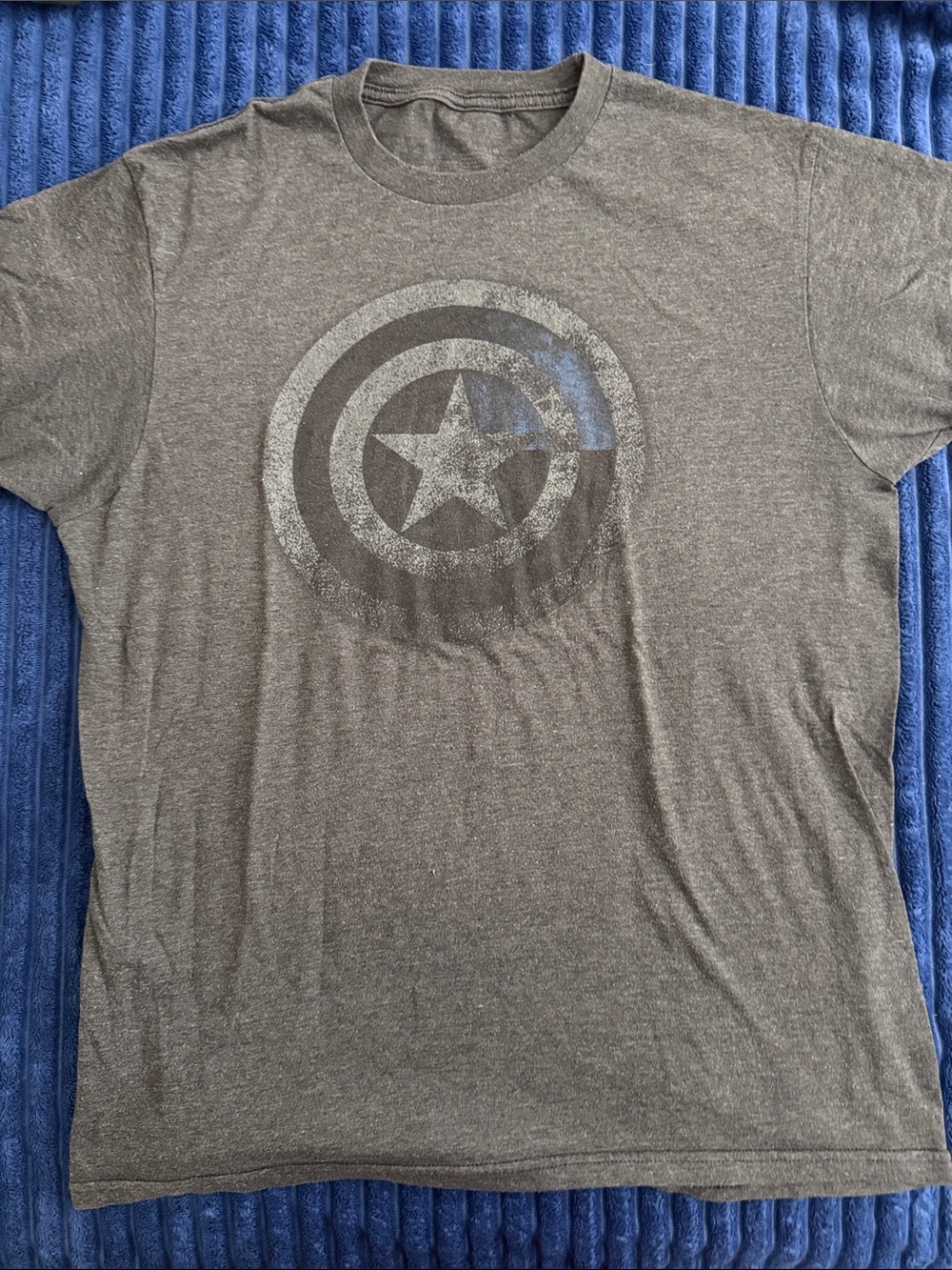 Gray Star Emblem Crew Neck T-Shirt - Men